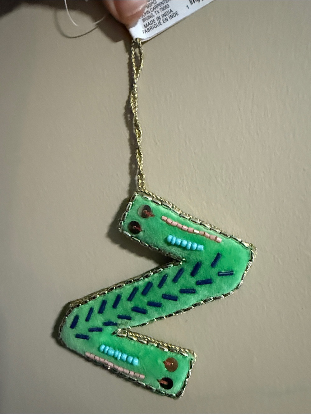 Ashland letter “Z” Accent Hanging Ornament